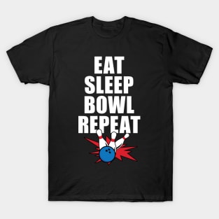 'Eat Sleep Bowl Repeat' Cute Bowling Gamer T-Shirt